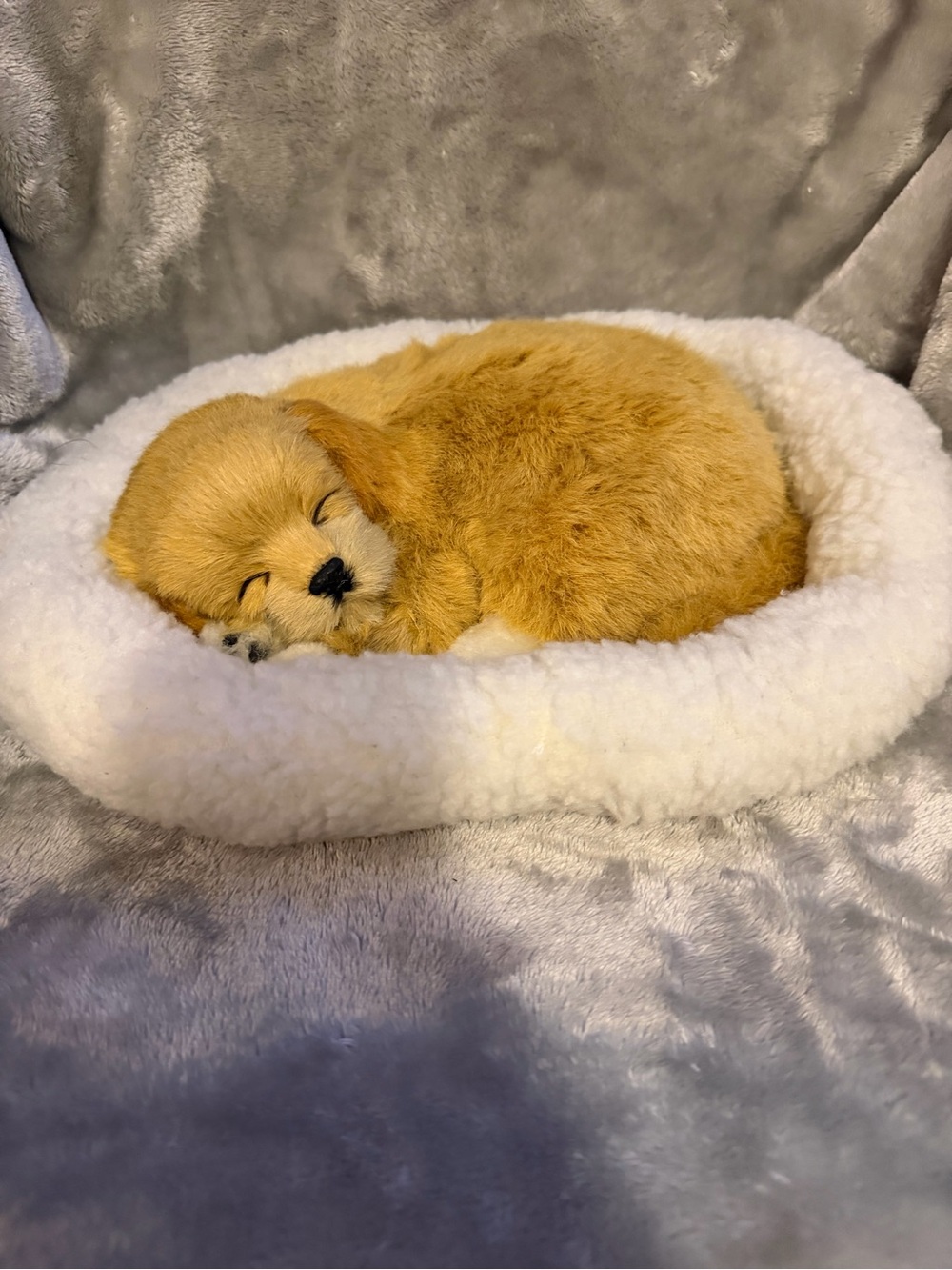 Vintage Pet Nap Plush Sleeping Puppy Life Like Golden Retriever Companion Dog
